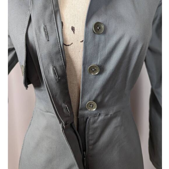 BCBGMaxAzria Long Sleeve Trench Dress Castor Grey Size XXS - Picture 14 of 16